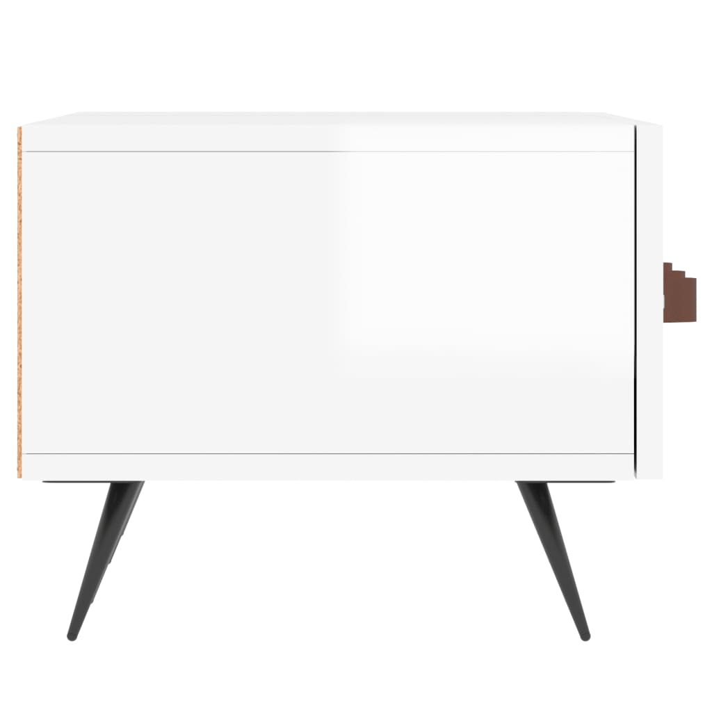 Comodă TV, alb extralucios, 150x36x30 cm, lemn prelucrat Lando - Lando