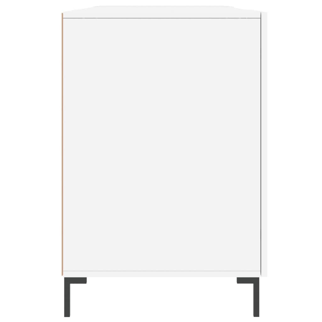 Birou, alb extralucios, 140x50x75 cm, lemn compozit - Lando