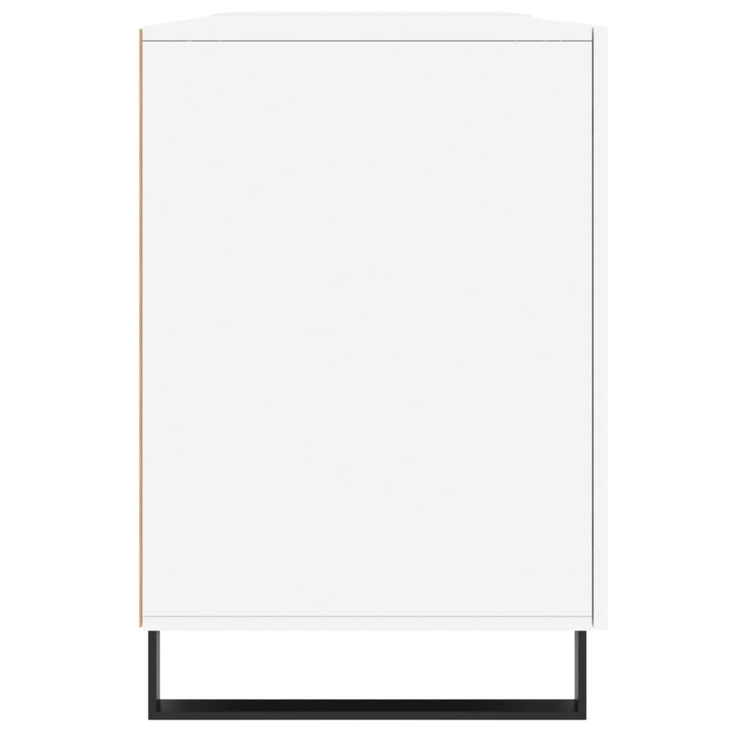 Birou, alb extralucios, 140x50x75 cm, lemn compozit - Lando