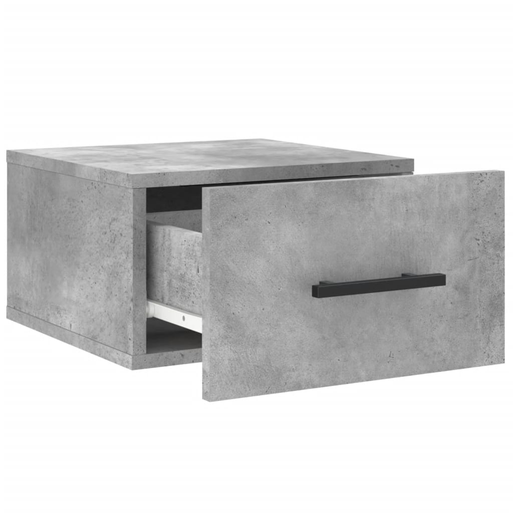 Noptiere montate pe perete 2 buc. gri beton 35x35x20 cm - Lando