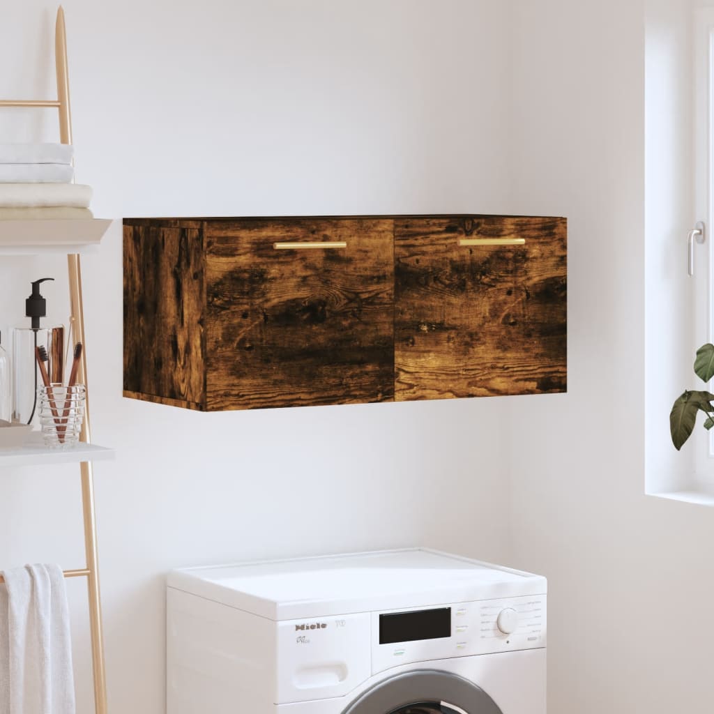 Dulap de perete, stejar fumuriu, 80x36,5x35 cm, lemn compozit - Lando