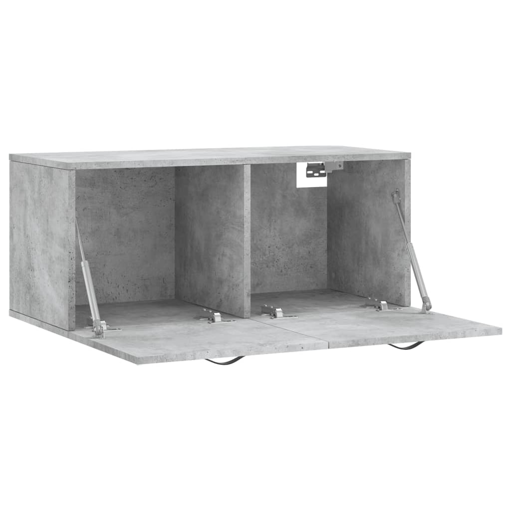 Dulap de perete, gri beton, 80x36,5x35 cm, lemn compozit - Lando