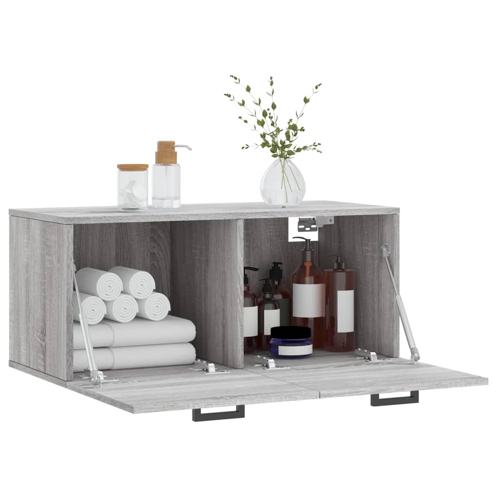 Dulap de perete, gri sonoma, 80x36,5x35 cm, lemn compozit - Lando
