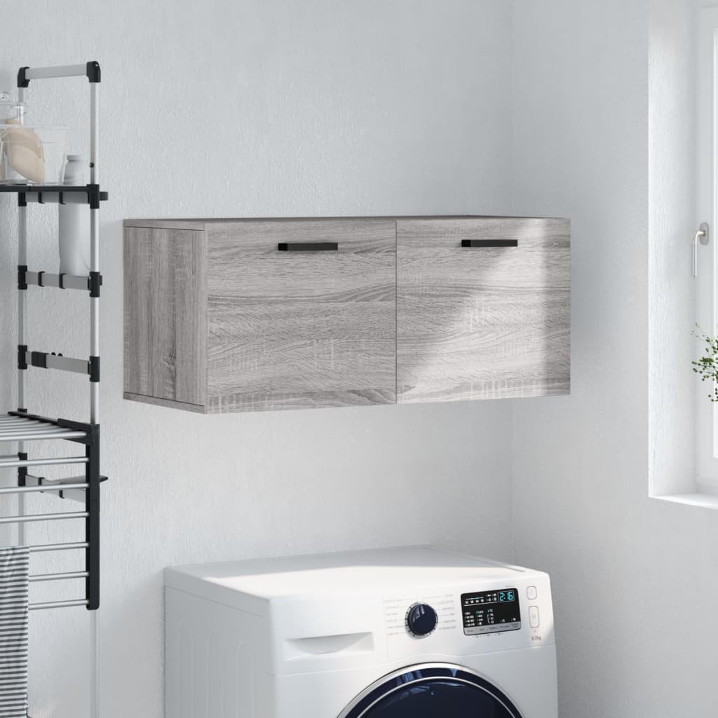Dulap de perete, gri sonoma, 80x36,5x35 cm, lemn compozit - Lando