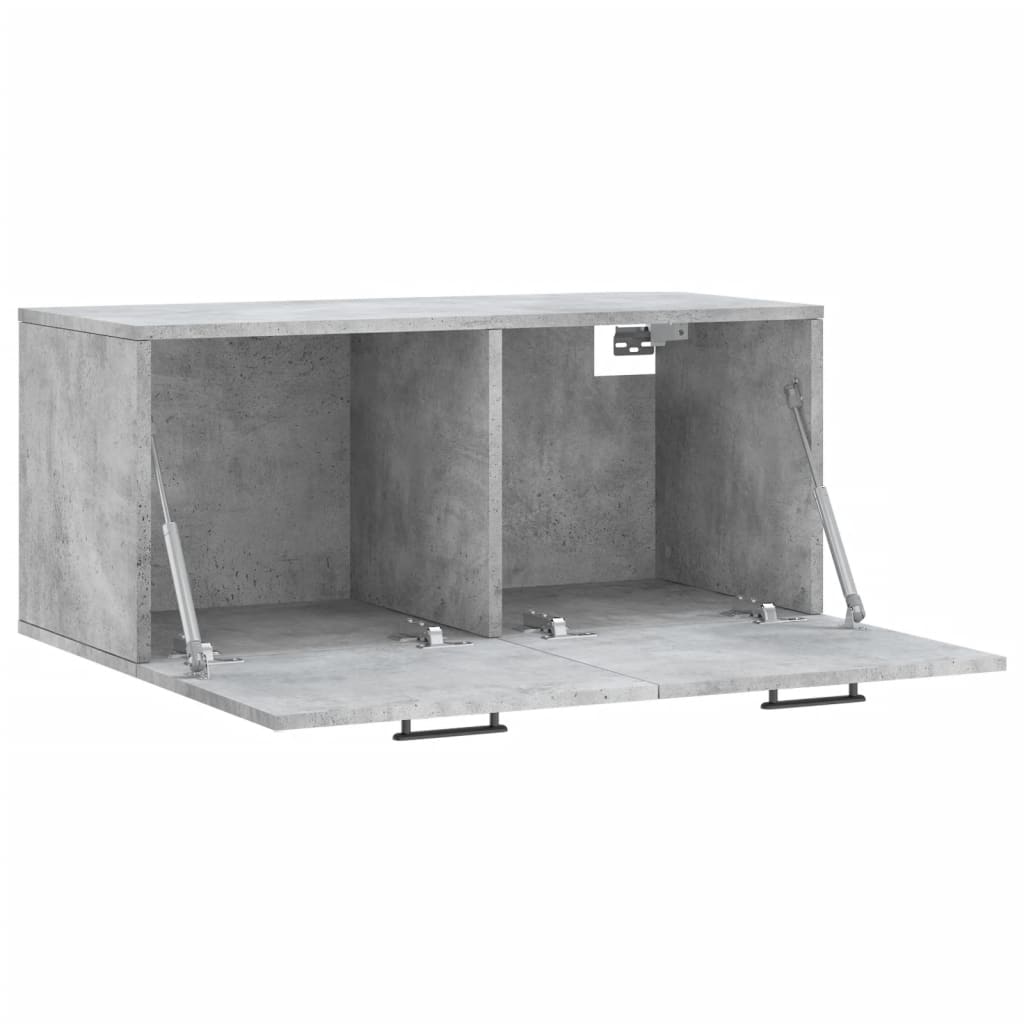 Dulap de perete, gri beton, 80x36,5x35 cm, lemn compozit - Lando