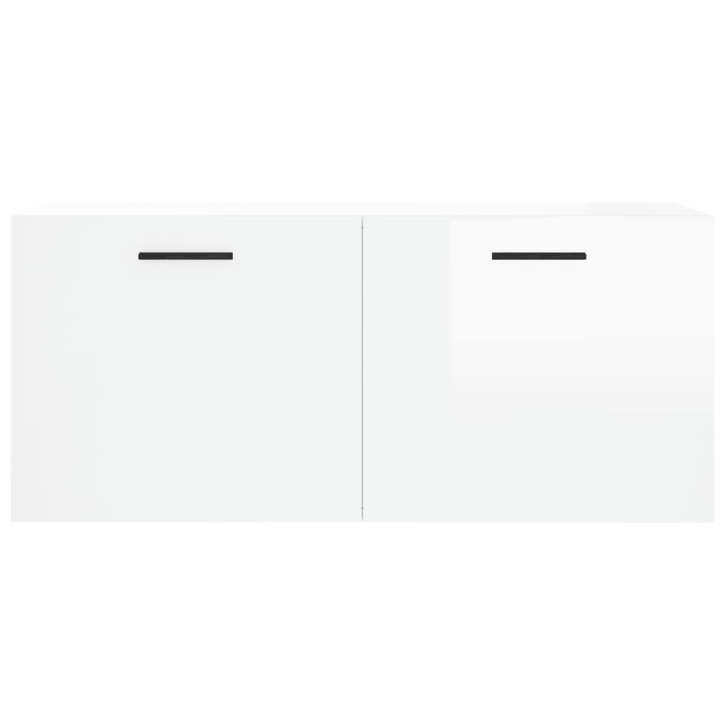 Dulap de perete, alb extralucios, 80x36,5x35 cm, lemn compozit - Lando