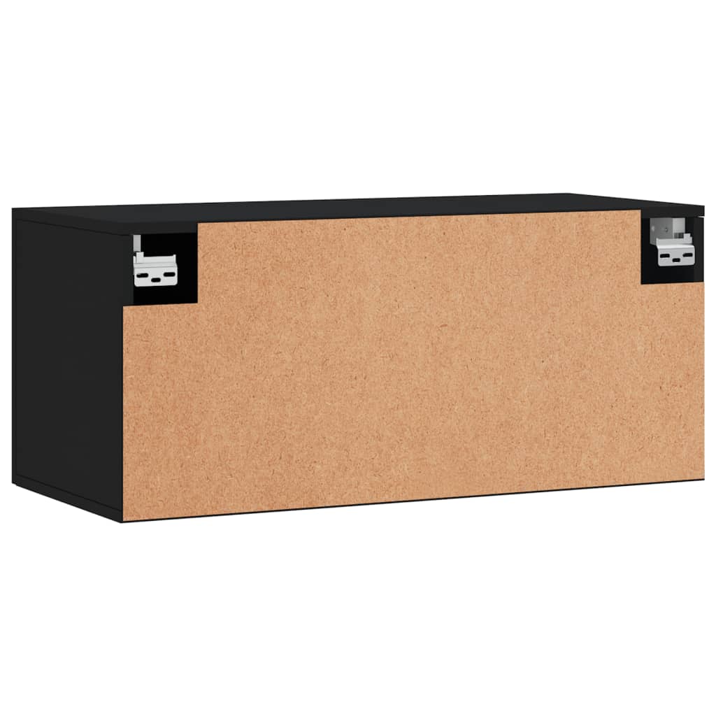 Dulap de perete, negru, 80x36,5x35 cm, lemn compozit - Lando