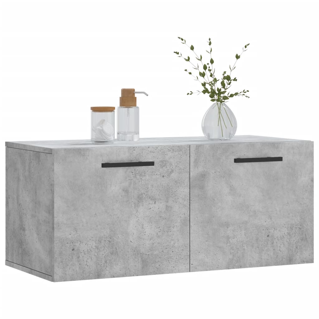 Dulap de perete, gri beton, 80x36,5x35 cm, lemn compozit - Lando