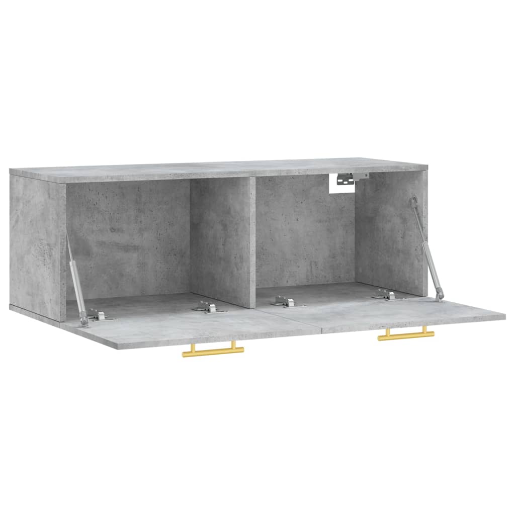 Dulap de perete, gri beton, 100x36,5x35 cm, lemn prelucrat - Lando