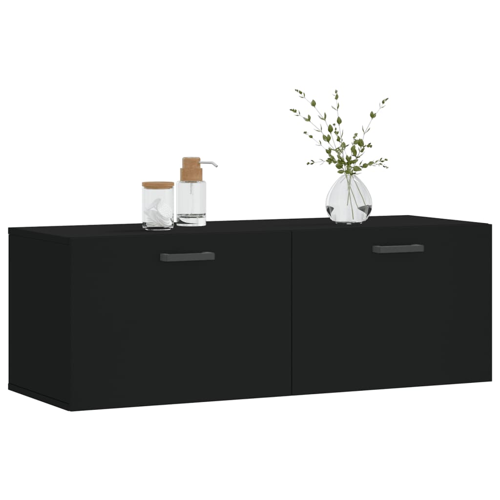 Dulap de perete, negru, 100x36,5x35 cm, lemn compozit - Lando