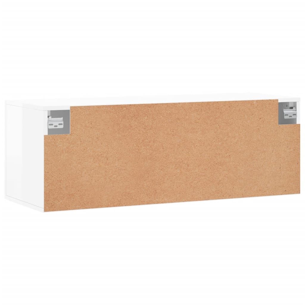 Dulap de perete, alb extralucios, 100x36,5x35 cm lemn prelucrat - Lando