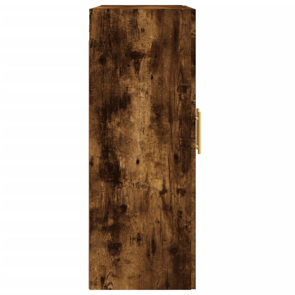 Dulap pe perete, stejar afumat, 69,5x34x90 cm, lemn prelucrat Lando - Lando