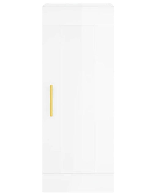 Încărcați imaginea în vizualizatorul Galerie, Dulap de perete, alb extralucios, 34,5x34x90 cm, lemn prelucrat Lando - Lando
