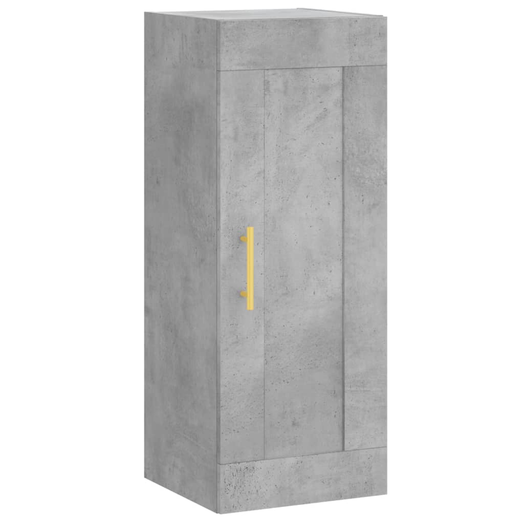 Dulap de perete, gri beton, 34,5x34x90 cm, lemn prelucrat Lando - Lando