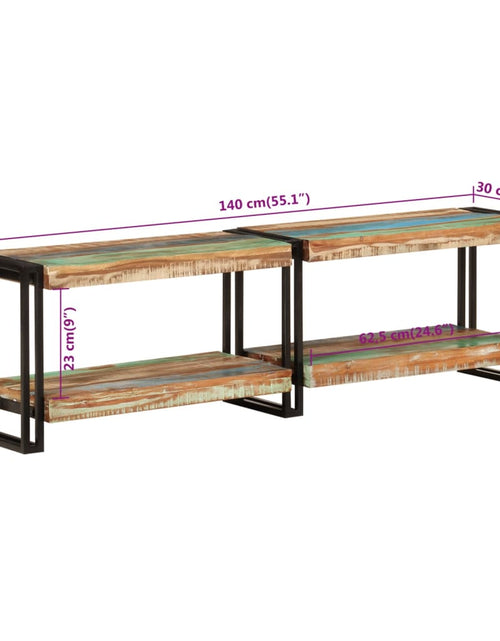 Încărcați imaginea în vizualizatorul Galerie, Comodă TV, 140x30x40 cm, lemn masiv reciclat Lando - Lando
