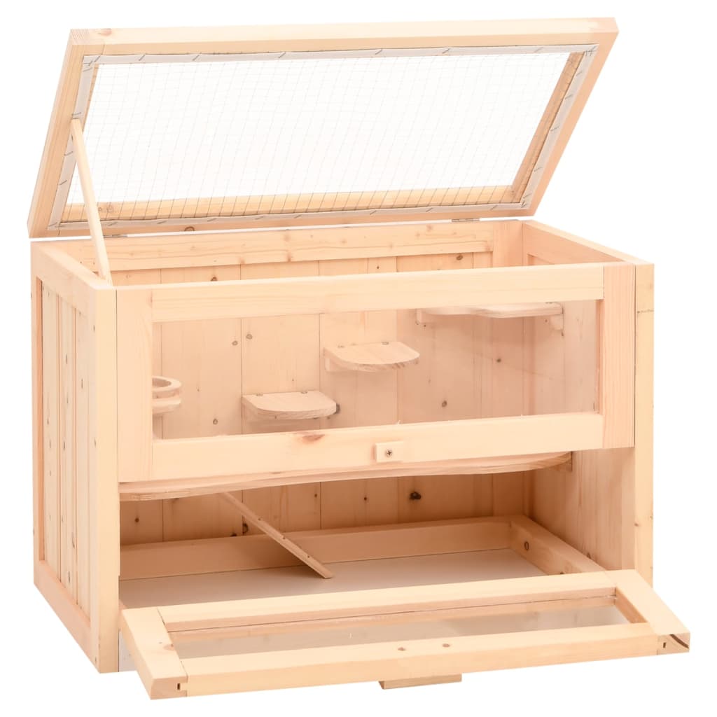 Cușcă pentru hamsteri, 60x35,5x42 cm, lemn masiv de brad Lando - Lando