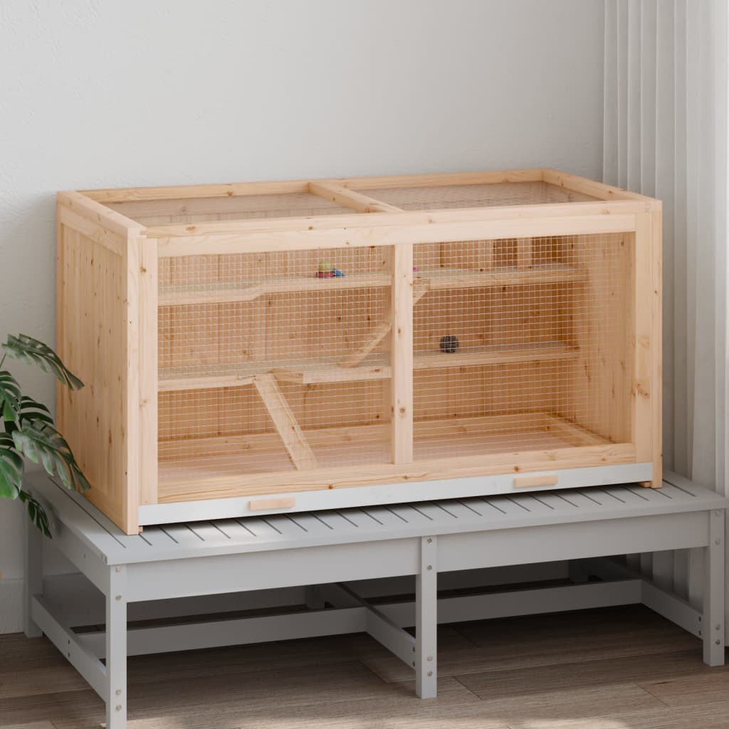 Cușcă pentru hamsteri, 89,5x45x45 cm, lemn masiv de brad Lando - Lando