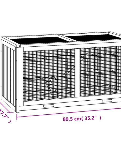 Încărcați imaginea în vizualizatorul Galerie, Cușcă pentru hamsteri, 89,5x45x45 cm, lemn masiv de brad Lando - Lando
