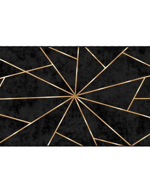 Încărcați imaginea în vizualizatorul Galerie, Covor lavabil, negru și auriu, 80x150 cm, anti-alunecare - Lando
