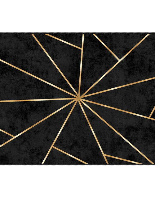 Încărcați imaginea în vizualizatorul Galerie, Covor lavabil, negru și auriu, 120x180 cm, anti-alunecare - Lando
