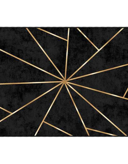 Încărcați imaginea în vizualizatorul Galerie, Covor lavabil, negru și auriu, 160x230 cm, antiderapant - Lando
