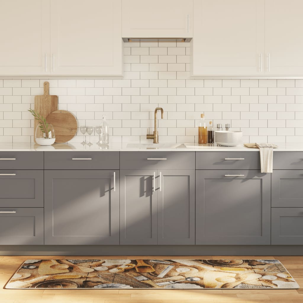 Covor bucătărie, multicolor, 60x180 cm, lavabil, anti-alunecare - Lando