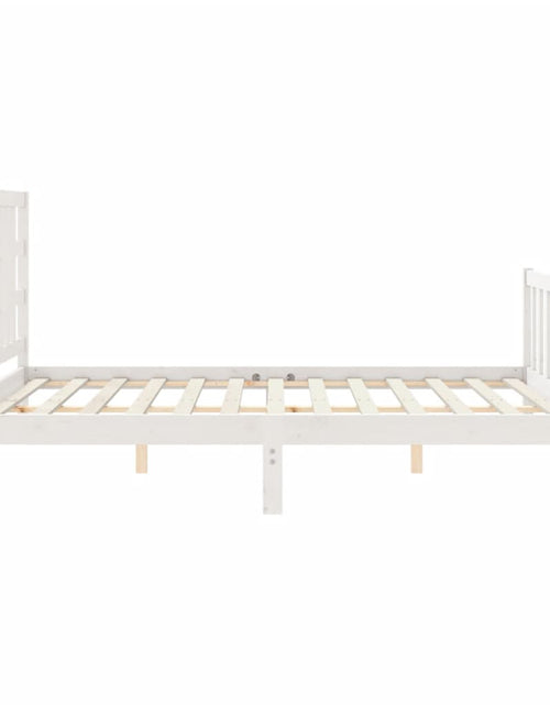 Загрузите изображение в средство просмотра галереи, Cadru de pat cu tăblie, alb, 180x200 cm, lemn masiv - Lando
