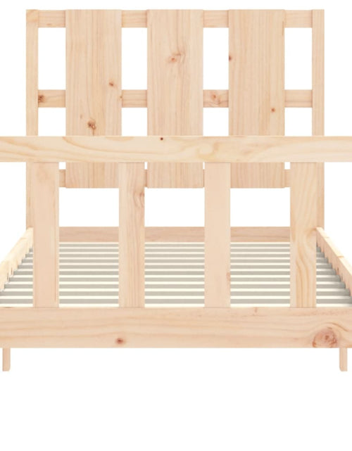 Încărcați imaginea în vizualizatorul Galerie, Cadru de pat cu tăblie single mic, lemn masiv - Lando
