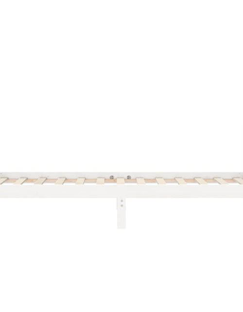 Încărcați imaginea în vizualizatorul Galerie, Cadru de pat cu tăblie, alb, 90x200 cm, lemn masiv - Lando
