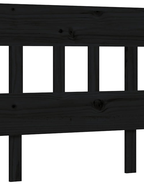 Încărcați imaginea în vizualizatorul Galerie, Cadru de pat cu tăblie Small Single, negru, lemn masiv - Lando
