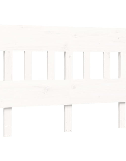 Загрузите изображение в средство просмотра галереи, Cadru de pat cu tăblie, alb, 120x200 cm, lemn masiv - Lando

