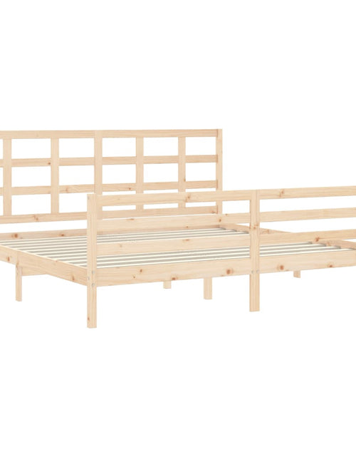 Încărcați imaginea în vizualizatorul Galerie, Cadru pat cu tăblie 200x200 cm, lemn masiv de pin - Lando
