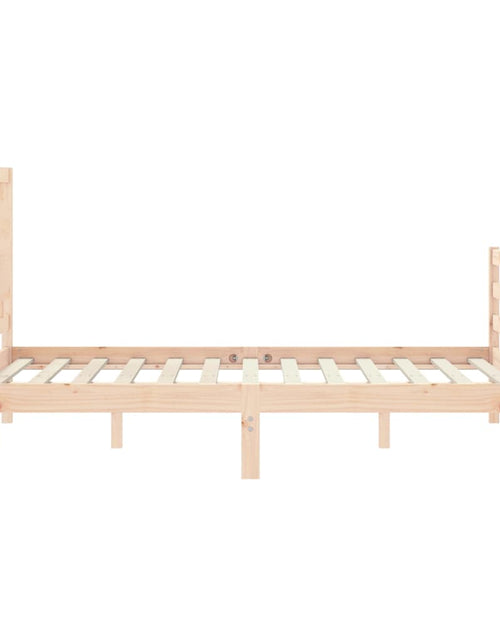 Încărcați imaginea în vizualizatorul Galerie, Cadru de pat cu tăblie, dublu mic, lemn masiv - Lando
