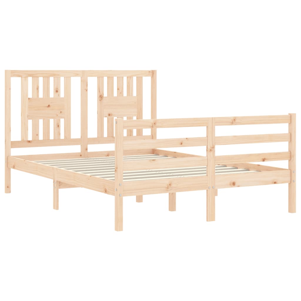 Cadru de pat cu tăblie, 140x200 cm, lemn masiv - Lando