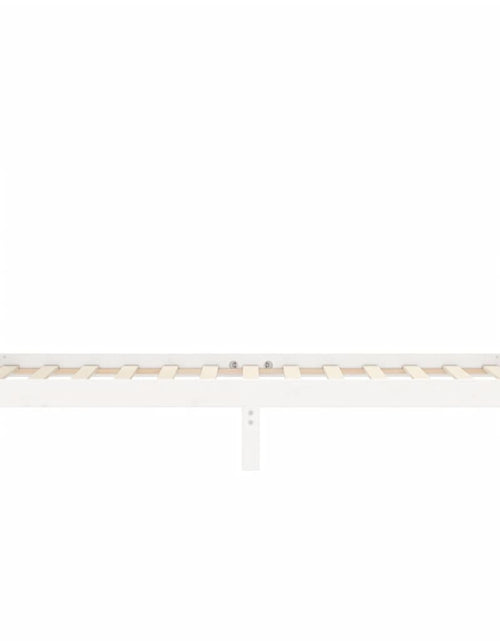 Încărcați imaginea în vizualizatorul Galerie, Cadru de pat cu tăblie single mic, alb, lemn masiv - Lando
