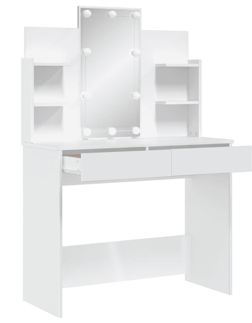 Încărcați imaginea în vizualizatorul Galerie, Masă de toaletă cu LED-uri albe, 96x40x142 cm - Lando
