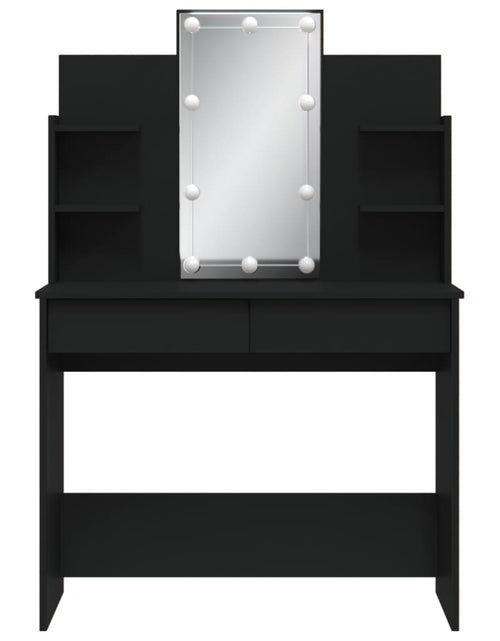 Încărcați imaginea în vizualizatorul Galerie, Masă de toaletă cu LED-uri, negru, 96x40x142 cm - Lando
