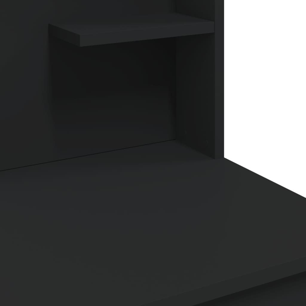 Masă de toaletă cu LED-uri, negru, 96x40x142 cm - Lando