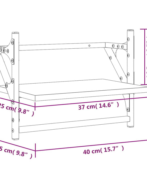 Загрузите изображение в средство просмотра галереи, Rafturi de perete cu bare, 2 buc, negru, 40x25x30 cm Lando - Lando
