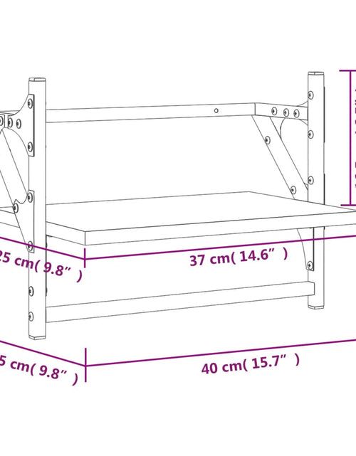 Загрузите изображение в средство просмотра галереи, Rafturi de perete cu bare, 2 buc., stejar maro, 40x25x30 cm Lando - Lando
