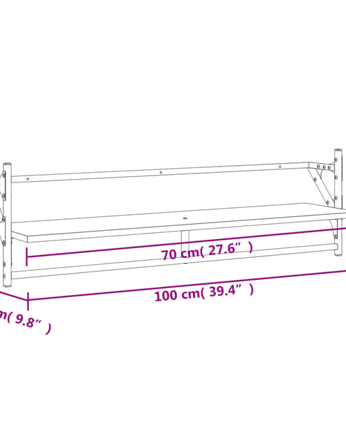 Загрузите изображение в средство просмотра галереи, Rafturi de perete cu bare, 2 buc, stejar sonoma, 100x25x30 cm Lando - Lando
