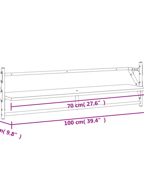 Încărcați imaginea în vizualizatorul Galerie, Rafturi de perete cu bare, 2 buc., stejar fumuriu, 100x25x30 cm Lando - Lando

