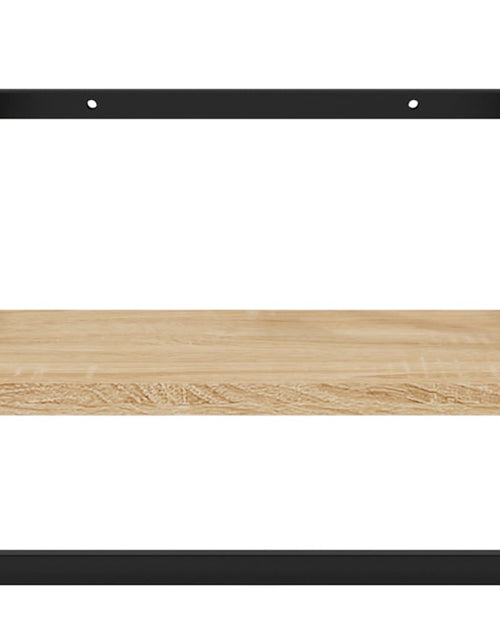 Загрузите изображение в средство просмотра галереи, Set rafturi perete cu bare, 4 buc. stejar sonoma lemn prelucrat Lando - Lando
