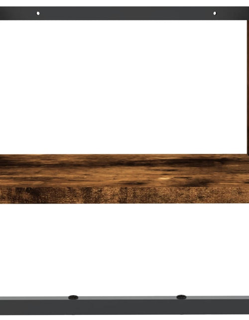 Загрузите изображение в средство просмотра галереи, Raft de perete cu bare, stejar fumuriu, 30x25x30 cm Lando - Lando
