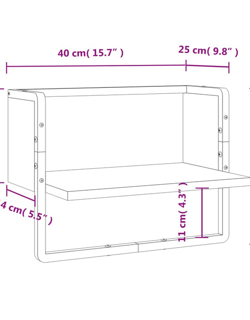Încărcați imaginea în vizualizatorul Galerie, Raft de perete cu bare, stejar maro, 40x25x30 cm Lando - Lando

