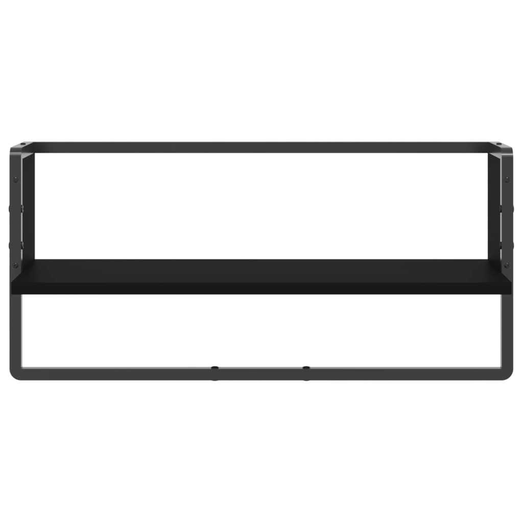 Raft de perete cu bare, negru, 65x25x30 cm - Lando