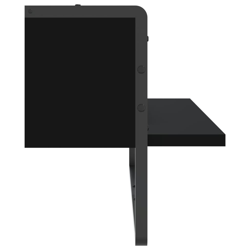 Raft de perete cu bare, negru, 65x25x30 cm - Lando