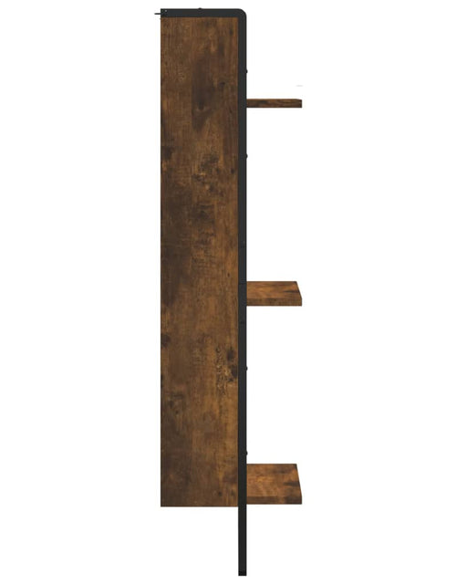 Загрузите изображение в средство просмотра галереи, Raft cu 3 niveluri stejar fumuriu, 30x25x100 cm, lemn prelucrat Lando - Lando
