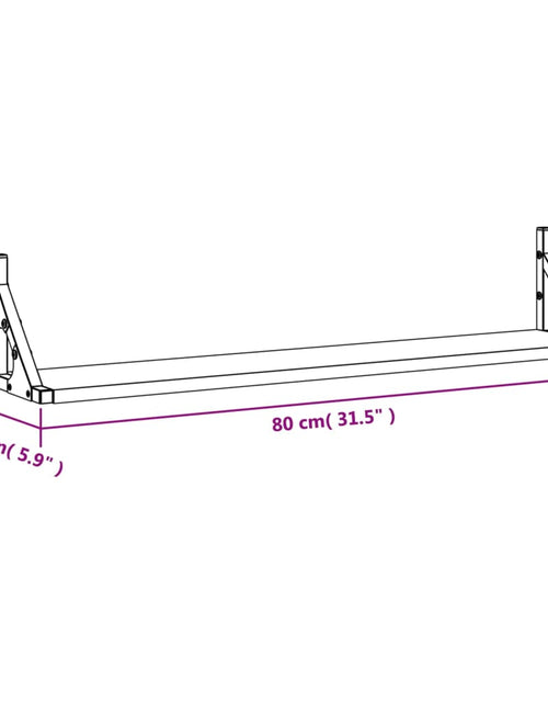 Încărcați imaginea în vizualizatorul Galerie, Rafturi de perete, 2 buc., stejar maro, 80x15x15,5 cm, lemn Lando - Lando
