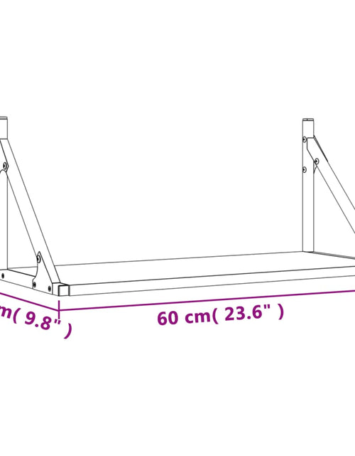 Încărcați imaginea în vizualizatorul Galerie, Rafturi de perete, 2 buc., stejar maro, 60x25x25,5 cm, lemn Lando - Lando
